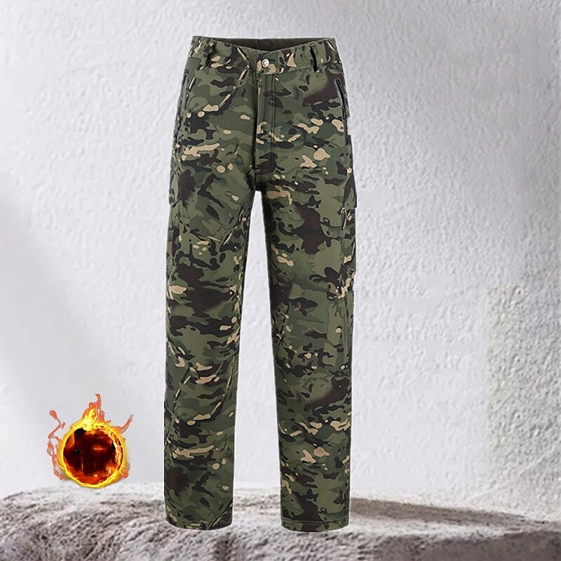 Men's Cargo Pants Hiking Pants Trousers Fleece Pants Outdoor Regular Fit Waterproof Windproof Quick Dry Lightweight Pants / Trousers Pocket Elastic Waist Green Light Green Camping / Hiking Golf2