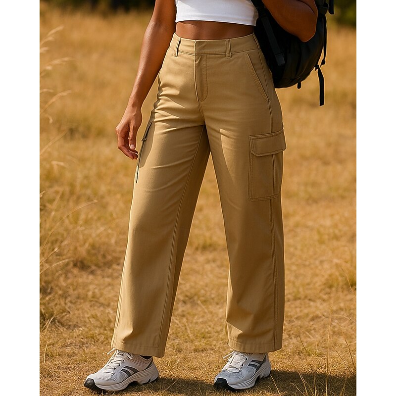 Women's Sweatpants Cargo Pants Hiking Pants Trousers Summer Outdoor Regular Fit Quick Dry Lightweight Breathable Sweatpants Elastic Waist Black Khaki Tennis Golf Running S M L XL3