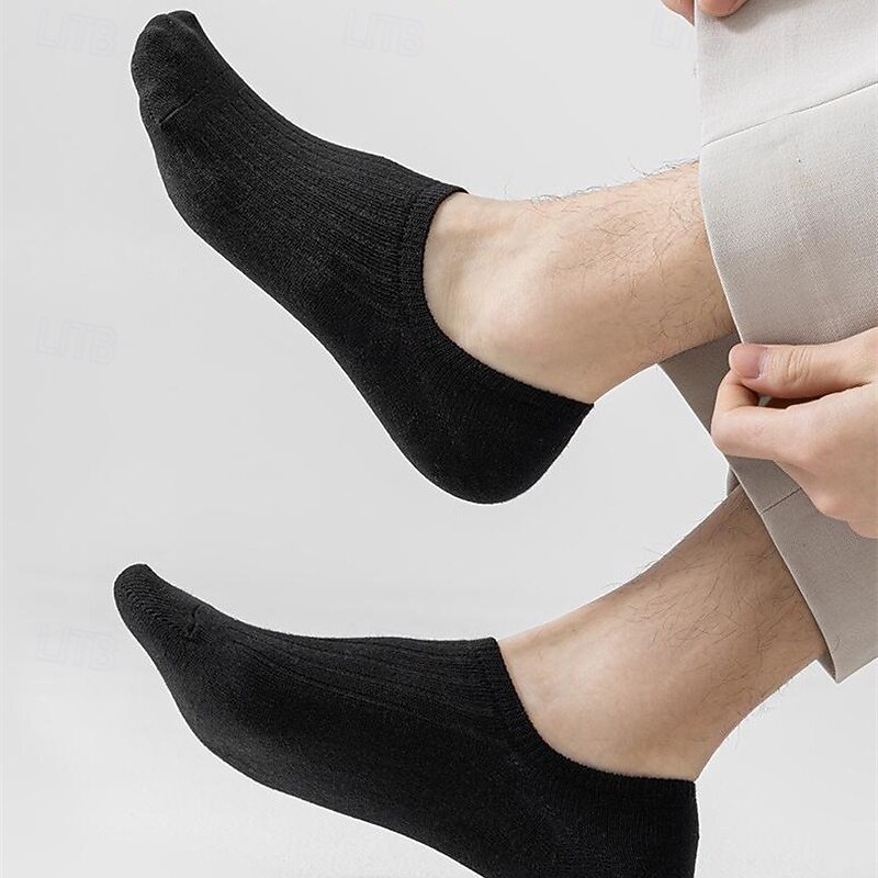 Men's 6 Pairs Multi Packs Socks Running Socks Casual Socks Black White Color Plain Vacation Sports & Outdoor Daily Basic Medium Spring Fall Fashion Casual2