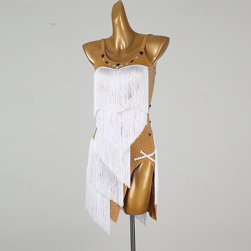 Latin Dance Dress Tassel Women's Performance Training Sleeveless Rumba Salsa Chacha Dancewear Costumes4