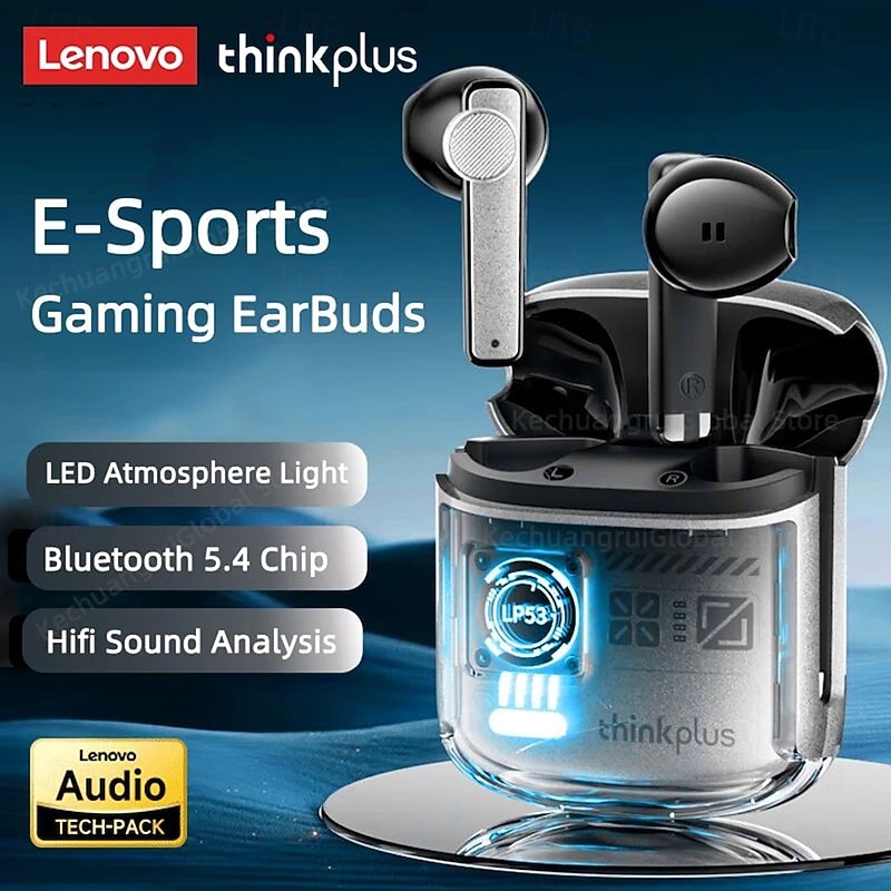 Lenovo LP53 Wireless Bluetooth 5.4 Earphones Mechanical Design Gamer Headset TWS Noise Reduction Sports Earbuds Long Standby New2