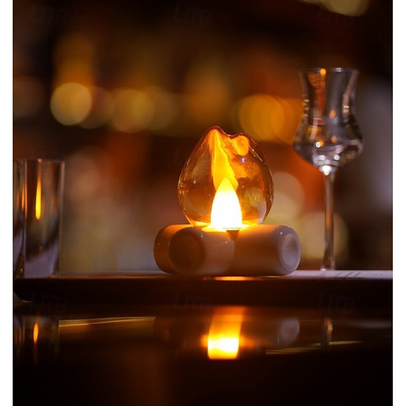 1 Pc tree stump flame lamp, firewood lamp ornament, night light, bonfire lamp, indoor bedside camping, Halloween Christmas decoration, small night light, USB charging4