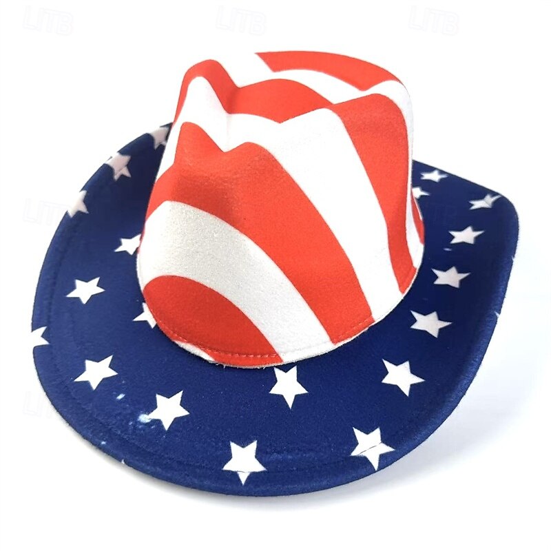 Men's Sun Hat Wild Brim Hat Red Blue Cotton Fashion Casual Daily Independence Day National Flag Sunscreen Breathable