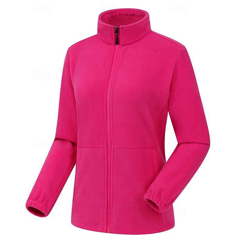 Women's Hiking Jacket Hiking Fleece Jacket Winter Outdoor Thermal Waterproof Windproof Thick Winter Fleece Jacket Black Yellow Pink Red Royal Blue2