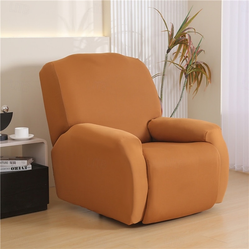 4-Piece Elastic Lounge Chair Sofa Cover Set - Functional Slipcovers for Living Room Furniture Protection