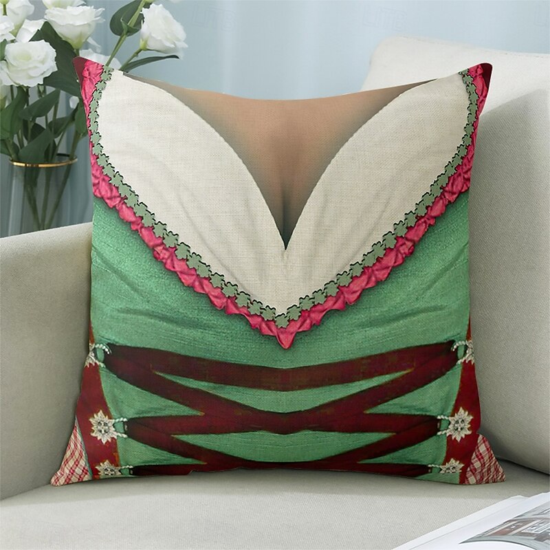 Oktoberfest German Bavarian Drindl Dress Decorative Toss Pillows Cover 1PC Soft Square Couch Cushion3