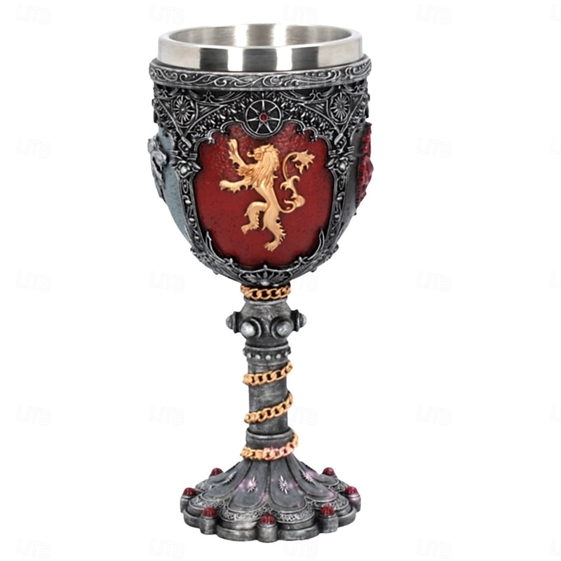 Fantasy Medieval Wine Goblet, Stainless Steel Cup with Silver Filigree Design, Movie-Inspired Royal Chalice, Creative Gothic Barware3
