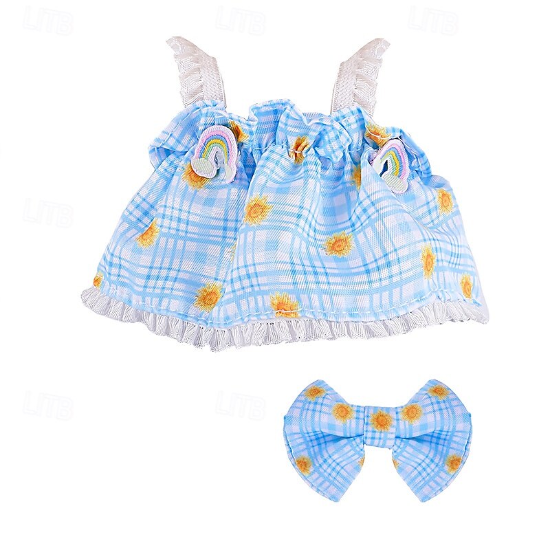 Clothes for lapupu(no Dolls)Designed for 17cm Dolls can be Used to Change Outfit for your15&17cm Dolls(2pc Set)4