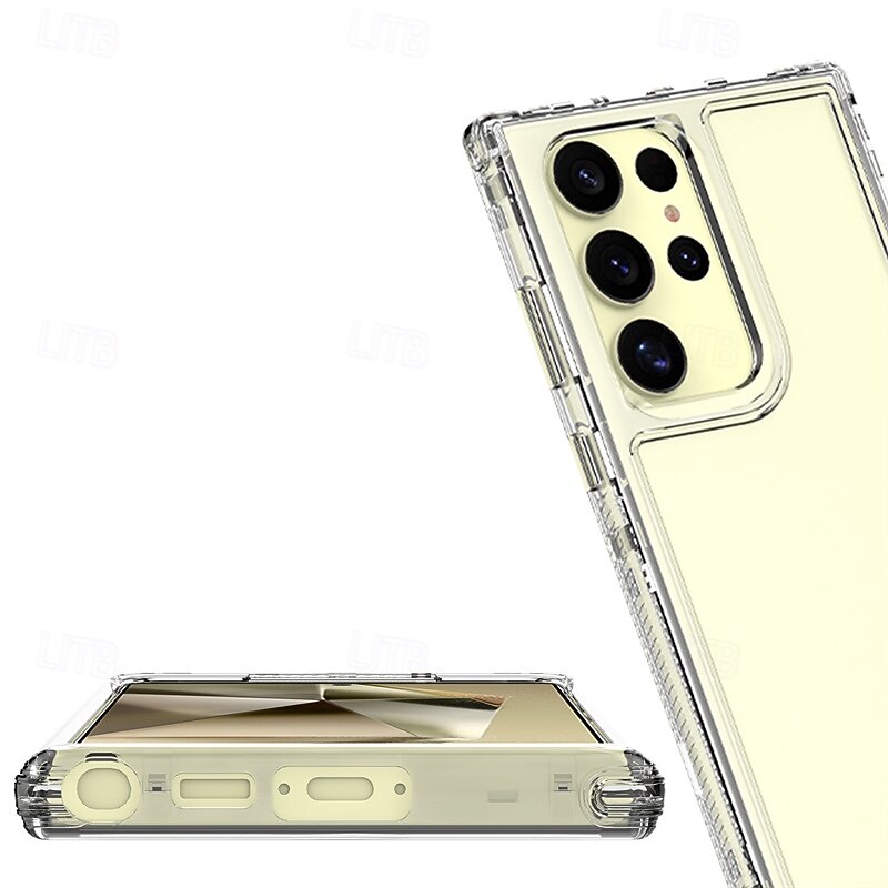 Phone Case For Samsung Galaxy S25 S25 Edge S24 Ultra Plus S24 FE S23 A16 A55 5G A35 5G A25 A15 Back Cover Transparent Shockproof TPU Acrylic PC4