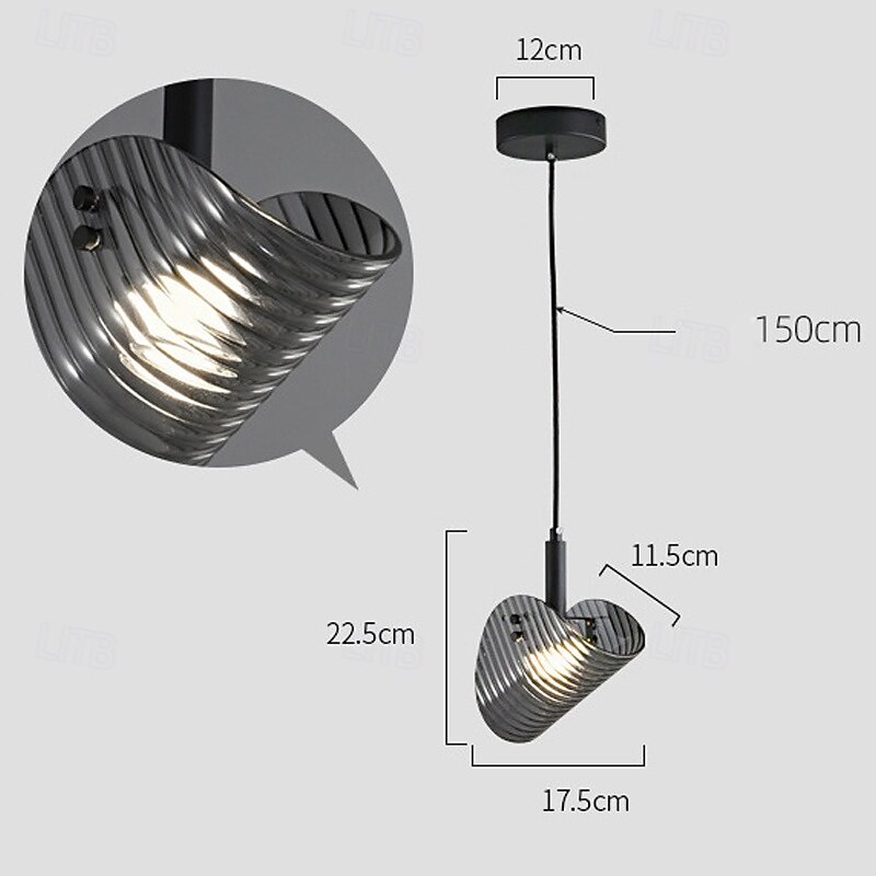 Modern Style Hanging Light Creative Personality Metal Glass Pendant Lamp Lampshade,Bedroom Living Room Decoration Lighting Fixtures4