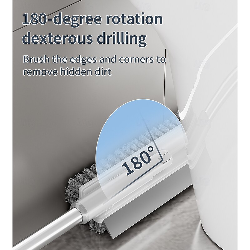 Bathroom Floor Brush, V-Shape Multi-Function Scrubber Brush, Carpet Brush, Glass Window Scraper, 180-Degree Foldable3