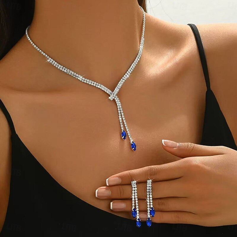Bridal Jewelry Sets One-piece Suit Alloy Earrings Necklace Women's Stylish Luxury Cute Joy Jewelry Set For Party Evening Wear