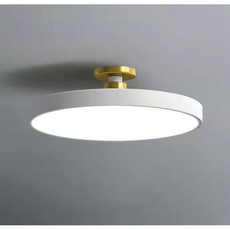Minimalist Modern Flush Mount Ceiling Light, Circular Wrought Iron Decoration Lighting Fixtures,Three-Color Temperature Adjustable Ceiling, Indoor Simple Flat Panel Light4