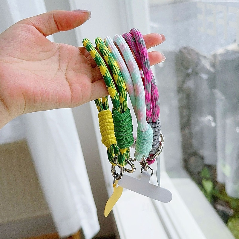 New Creative Color Splicing Phone Case Chain Universal and Versatile Short Rope Handheld Chain Durable and Anti Loss Phone Hanging Rope3