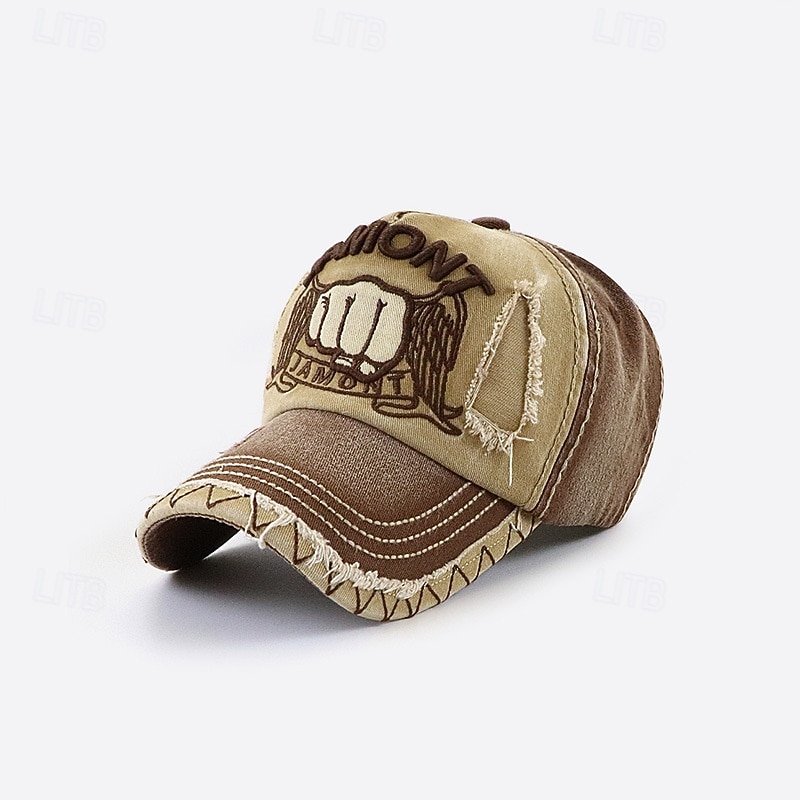 Men's Baseball Cap Sun Hat Trucker Hat Black Wine Cotton Washed Fashion Casual Daily Weekend Pattern Adjustable Sunscreen Breathable4