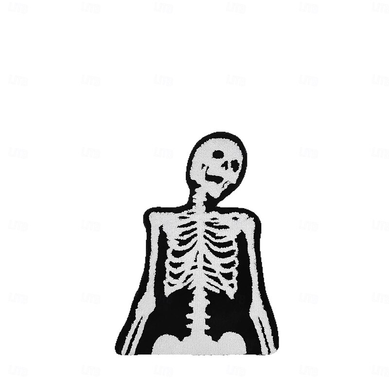 Halloween Skull Welcome Mat, Non-Slip Doormat, Durable and Washable Indoor/Outdoor Floor Rug for Porch, Entryway, and Home Décor2