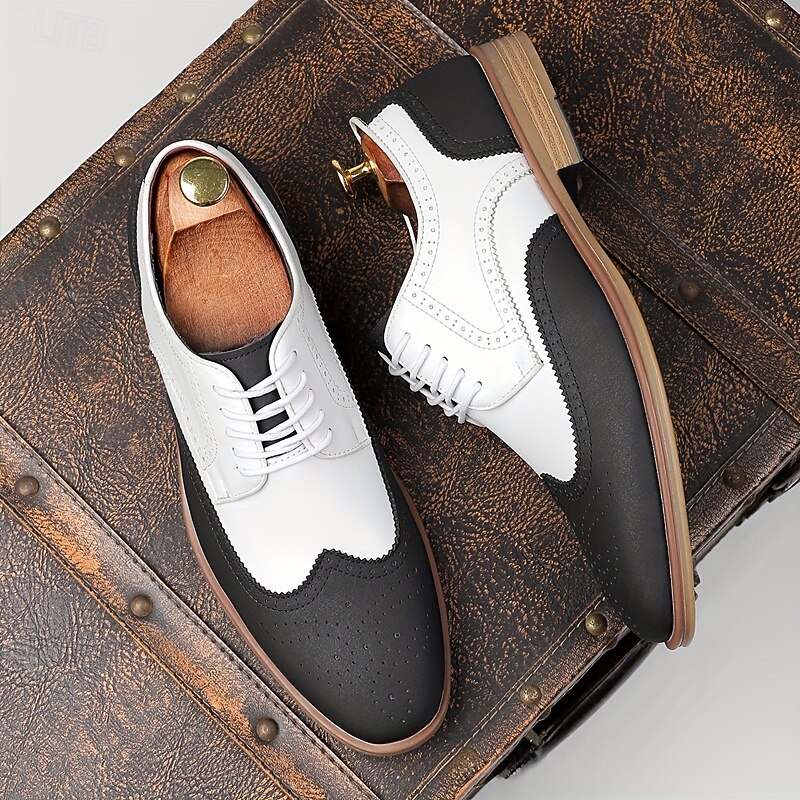 Men's Brown Faux Leather Brogue Casual Shoes – Smart Lace-Up Footwear for Business Casual, Office & Semi-Formal Events4