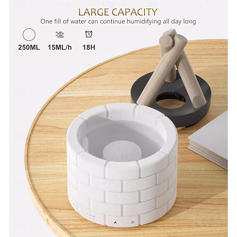 Fashionable Aromatherapy Humidifier With Realistic Flame Effect - A Stylish White Humidifier Suitable For Homes And Offices An Ideal Thanksgiving Gift And a Home Aromatherapy Diffuser4