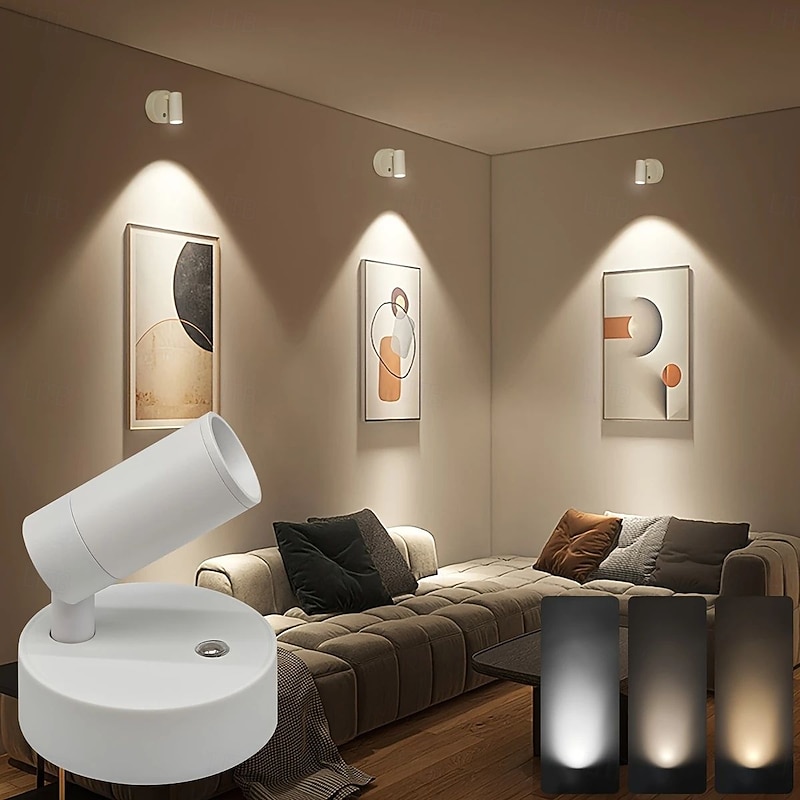 Modern Picture Light Simple Wiring Free Wall Lamp USB Rechargeable Dimmable Picture Lamp Living Room Channel Bedroom Decorative Night Light