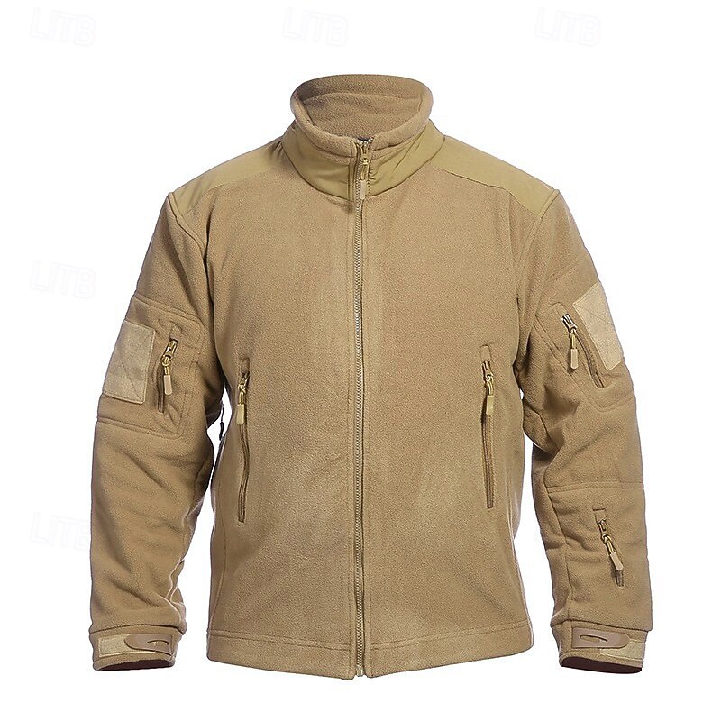 Men's Hiking Jacket Winter Coat Hiking Fleece Jacket Winter Outdoor Thermal Windproof Winter Fleece Jacket Black Army Green Khaki4