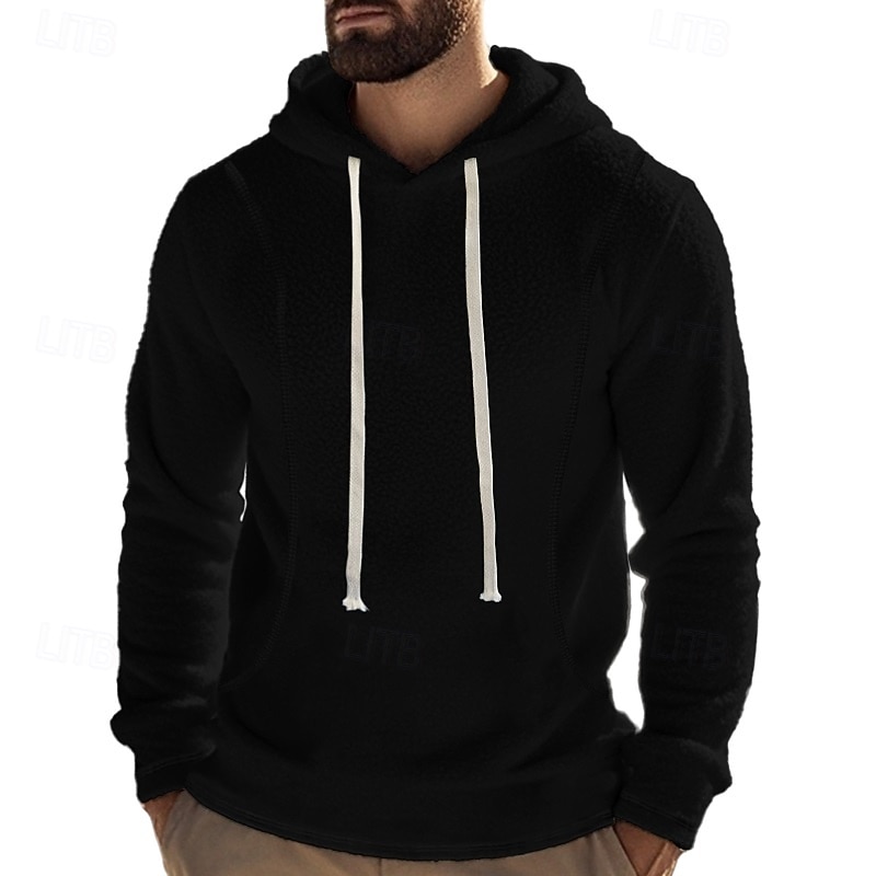 Men's Hoodie Pullover Hoodie Sweatshirt Fleece Hoodie Tactical Black Army Green Khaki Dark Gray Light Blue Hooded Plain Drawstring Sports & Outdoor Casual Daily Streetwear Cool Sportswear Fall