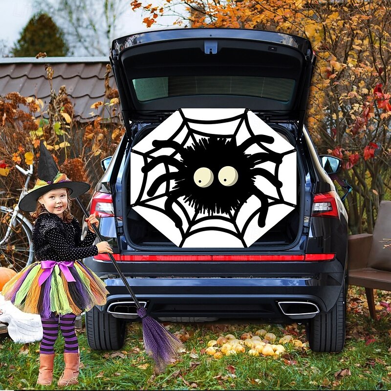 Halloween Trunk Treat Car Banner Car Decoration,Ghost Halloween Decorations Halloween Fabric Car Decoration Halloween Car Trunk Decoration Ghost Pumpkin Wall Covering