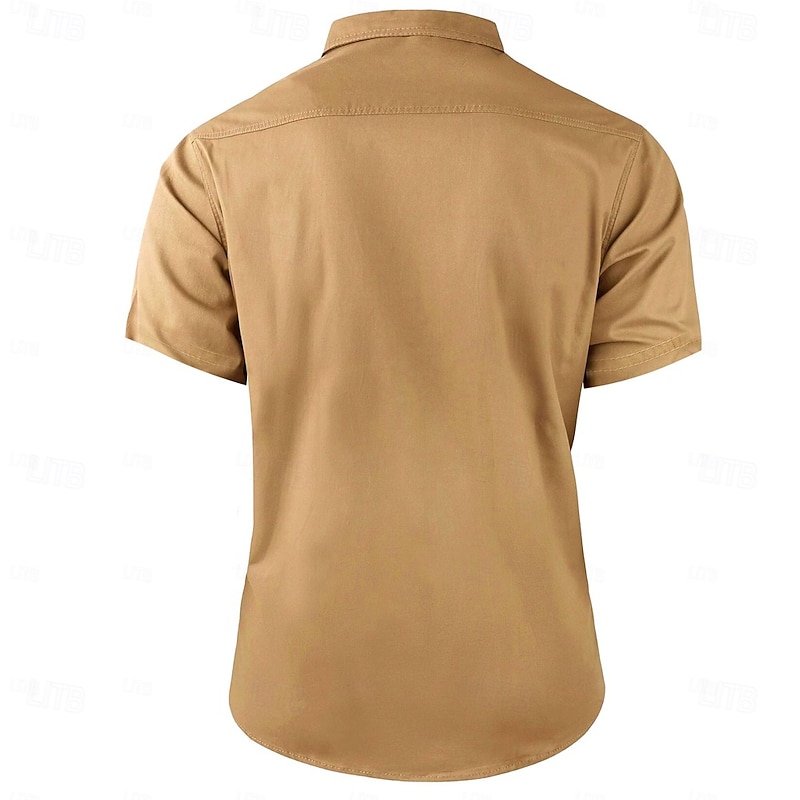 Independence Day Men's Patriotic 1776 Work Shirt Western Shirt Cargo Shirt Short Sleeve Casual Tactical Sports Outdoor Going out Summer Spring Turndown Graphic Cotton Button Up Shirts Army Green3