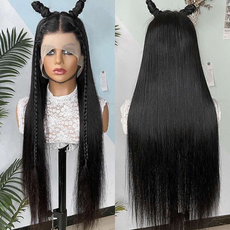 Full Lace Human Hair Wig Natural Color Straight Hair Wig 150% Density3