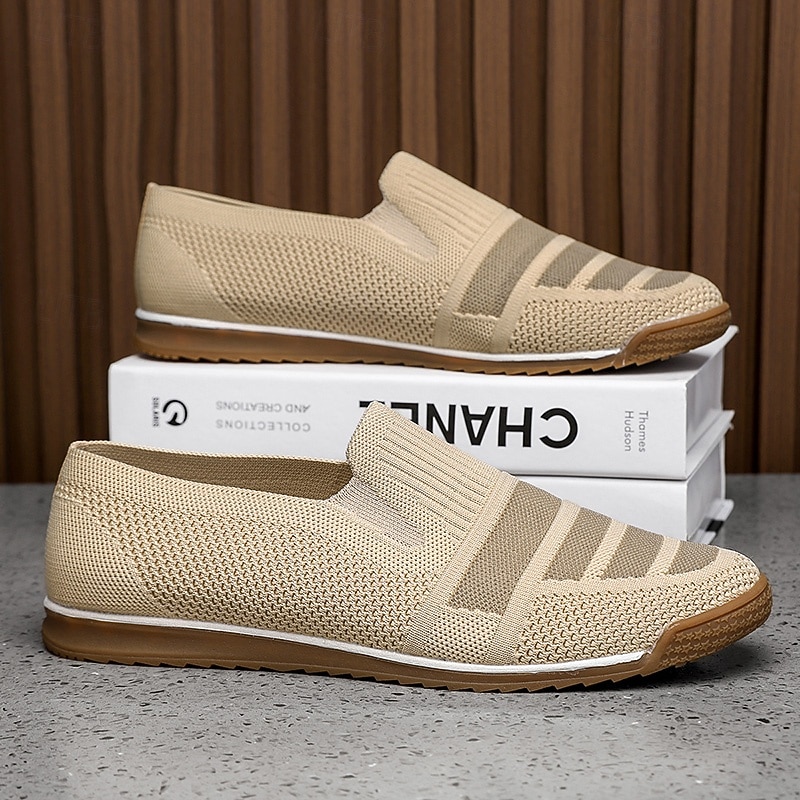 Men's Slip-On Knitted Loafers, Breathable Woven Upper with Flexible Rubber Sole, Comfortable and Lightweight for Summer, Beach and Driving2