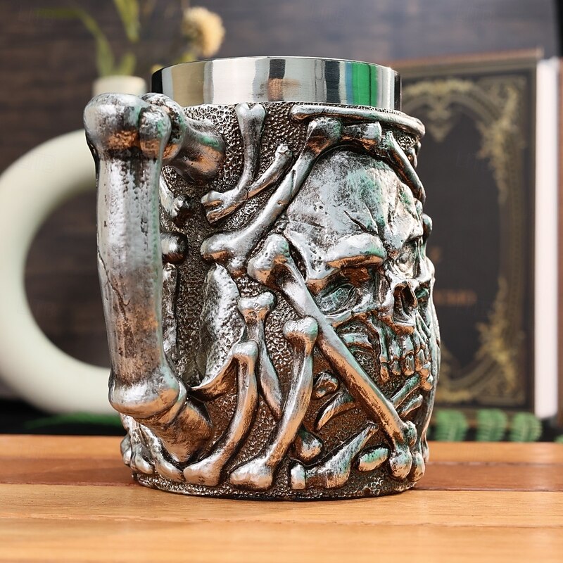 Halloween Skull Mug Resin Craft Skull Coffee Cup Unique Halloween & Easter Decorative Drinkware Spooky Mug for Party, Gift, and Home Decor4