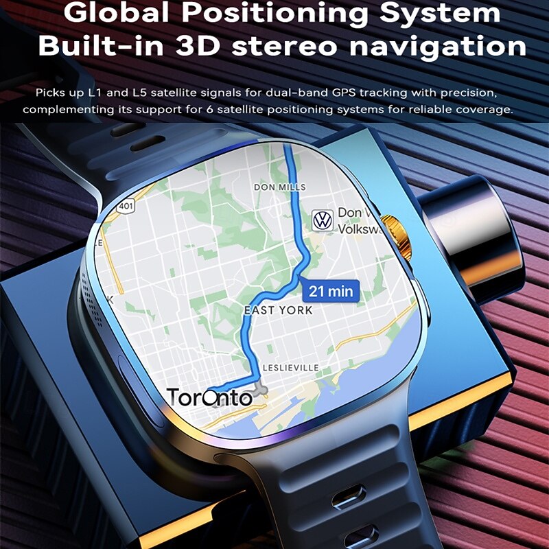 IMOSI Android Smart Watch Men GPS 3GB RAM/32G ROM Storage HD Dual Camera NFC 2G 4G SIM Card WIFI Wireless Fast Internet Access3