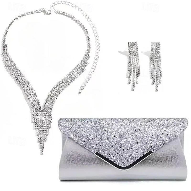 Bridal Jewelry Sets One-piece Suit Alloy Earrings Necklace Women's Stylish Cute Geometrical Precious Jewelry Set For Party Evening Wear