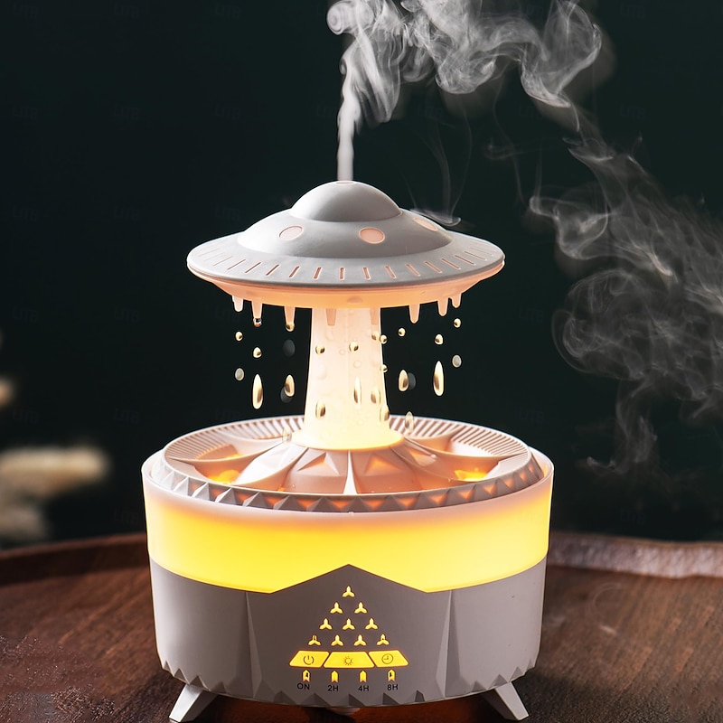 1 Pc silent raindrop humidifier remote control fragrant essential oil diffuser aromatherapy machine colorful light home indoor bedroom office humidifier3