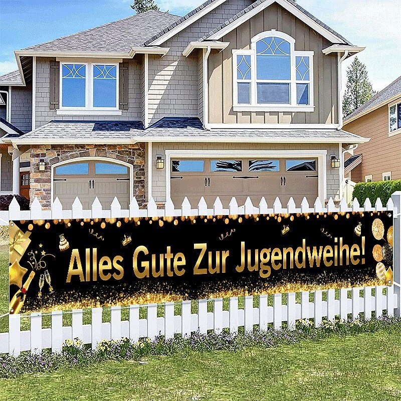 Back to School Fence Banner for German Students Welcome Party Decoration Hanging Banners for Party Supply3