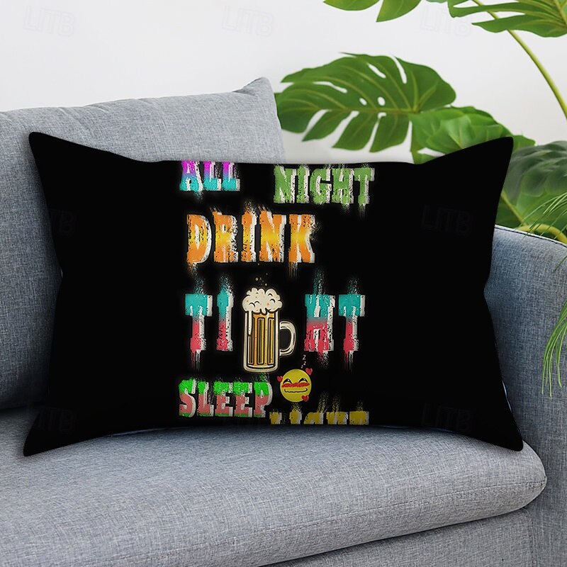 Oktoberfest German Bavarian Decorative Lumbar Pillows Cover 1PC Soft Square Couch Cushion Funny Beer Quote Design2