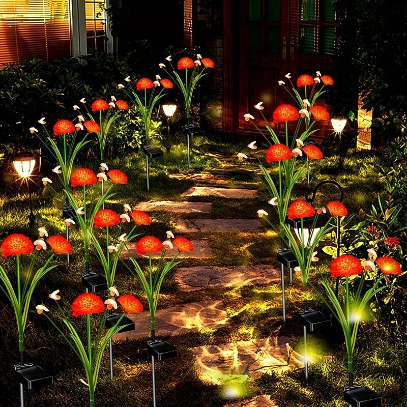 2PCS Outdoor Solar Lawn Light Garden Beehive Plant Light Women Garden Birthday Gift Waterproof IP65 Solar Tree Stump Light for Outdoor Yard Path Decoration