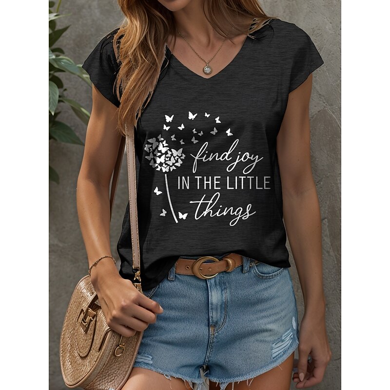 Women's Camisole Tank Top Floral Graphic Butterfly Vintage Stylish Classic Sleeveless Short Sleeve V Neck Regular Tops Daily Vacation Wear Print Black White Yellow Pink Red Summer Spring