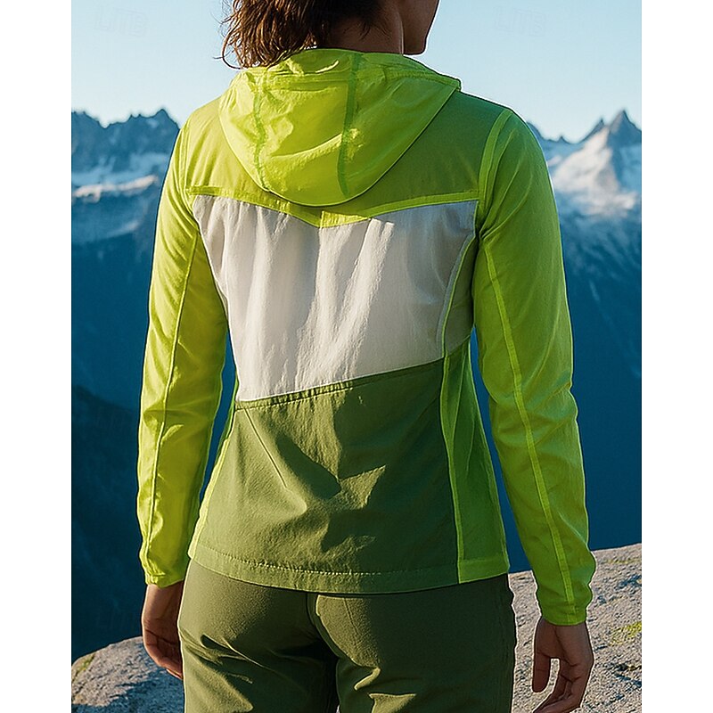 Women's Outdoor Jacket Hiking Jacket Sun Protection Jacket Outdoor Waterproof Windproof Quick Dry Lightweight Hiking Outfits Hiking Clothes Spring Autumn / Fall Jacket Tennis Golf Running Patchwork2
