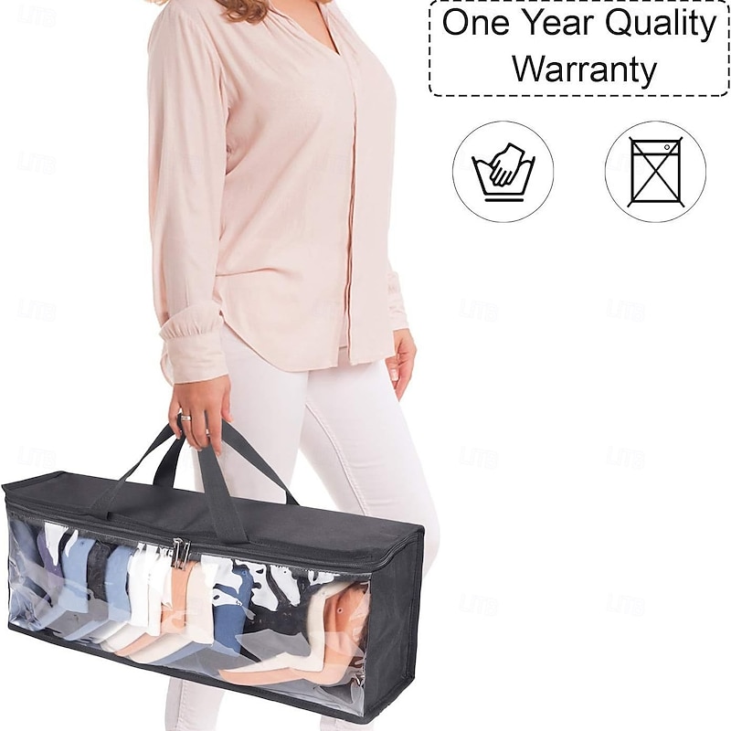 Hat Storage Bag with Handle, Transparent Baseball Cap Organizer Case, Portable Hat Holder for Closet Shelf Travel, Cap Storage Container for Trucker Hats, 1 Pack3