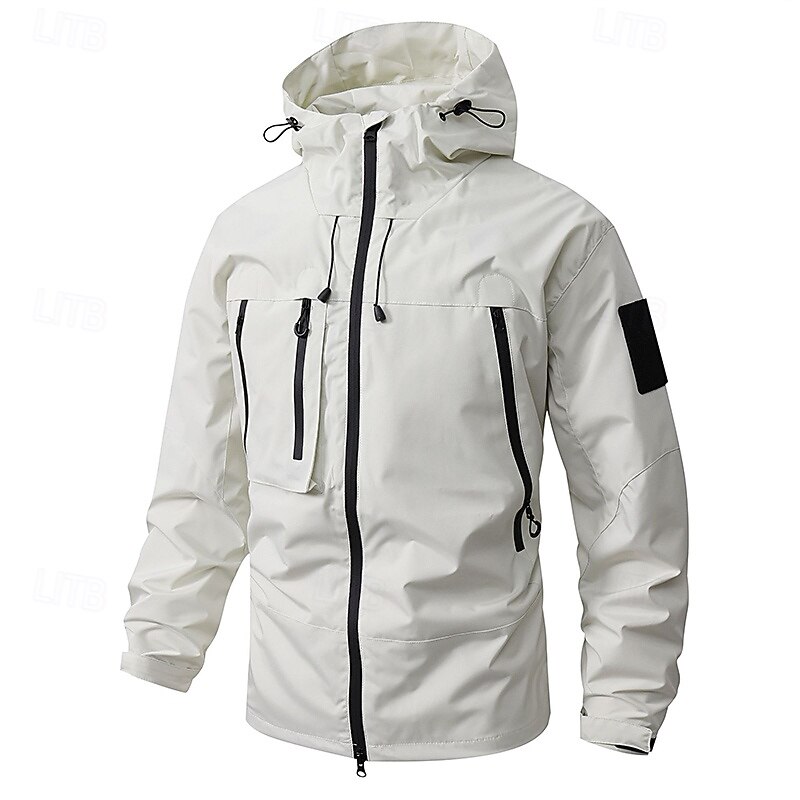 Men's Windbreaker Hiking Jacket rain coat Outdoor Waterproof Windproof Hiking Outfits Hiking Clothes Spring Autumn / Fall Top Camping / Hiking / Caving Running Black White Purple3