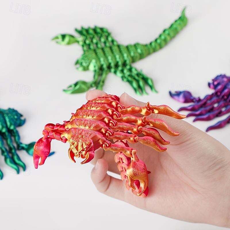 Halloween 3D Printed Scorpion Figurine, Realistic Articulated Scorpion Toy, Movable Animal Model Desk Decoration, Kids Toy Gift, Fish Tank Terrarium Decor2