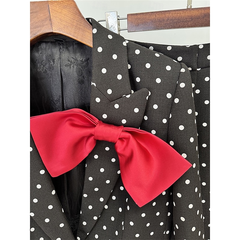 Women's 2 Pieces Suits Formal Wedding Guest Formal Evening Cotton Blend Elegant Vintage Long Sleeve Ankle Length Peak Lapel Single Breasted4