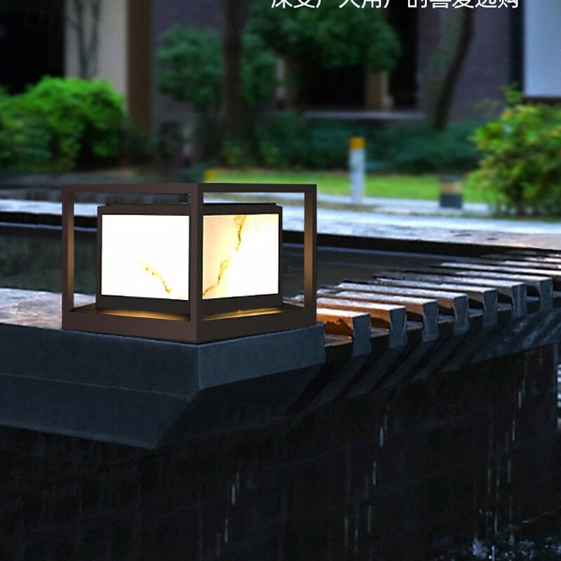 Outdoor Post Lights Fixture Modern Yard Entry Outdoor Column Lights Metal Housing Patio Pillar Lights 110-240V 20W4