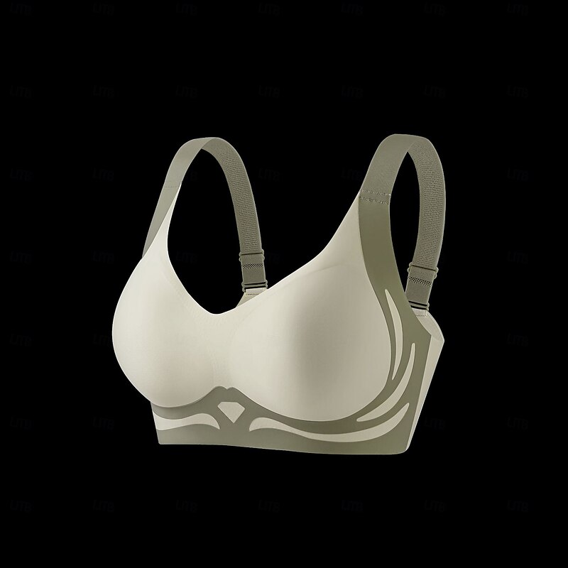 Women's Sexy Lingerie Bra BacklessNightwearNylon Spandex Color Block Solid Colored Black Light Green Dusty Blue Beige2