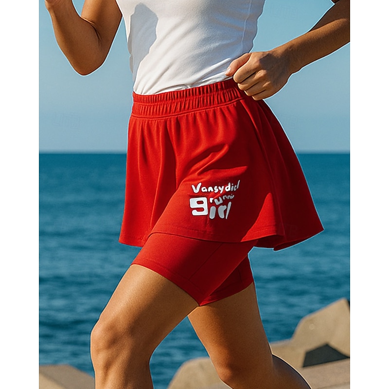 Women's Leggings Running Skirt with Tights Elastic Waistband Tights Sports & Outdoor Casual Quick Dry Lightweight Elastic Breathable Tennis Golf Running Regular Fit Sportswear Activewear White Yellow3