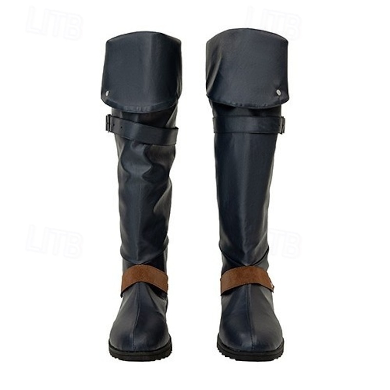 Medieval Renaissance Shoes Knee High Boots Flat Jazz Boots Pirate Viking Crusader Fancy Dress Women's Celtic Pirate Halloween Masquerade Party & Evening LARP Ren Faire Adults Shoes All Seasons3