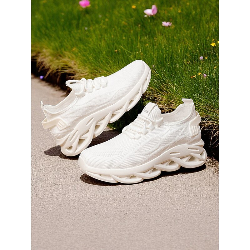 Women's White Mesh Running Shoes – Lightweight Breathable Sneakers for Gym, Training or Casual Athleisure Wear4