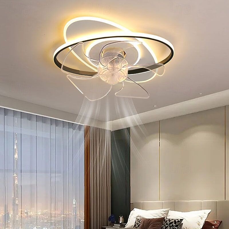 New Modern Minimalist Ceiling Fan Light, Bedroom/Dining/Study Room Oscillating2