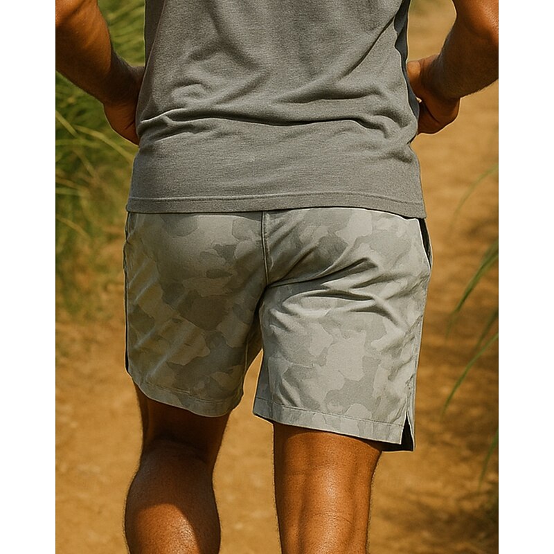 Men's Running Shorts Pocket Shorts Sports & Outdoor Casual Breathable Quick Dry Lightweight Tennis Golf Running Regular Fit Sportswear Activewear Camouflage Black Light Grey Gray2