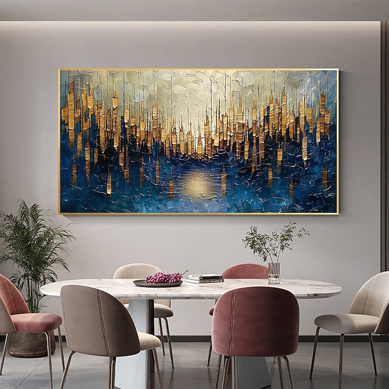 Handmade Original Urban Architecture Oil Painting On Canvas Abstract City Building Wall Art for Home Decor With Stretched Frame Without Inner Frame Painting4